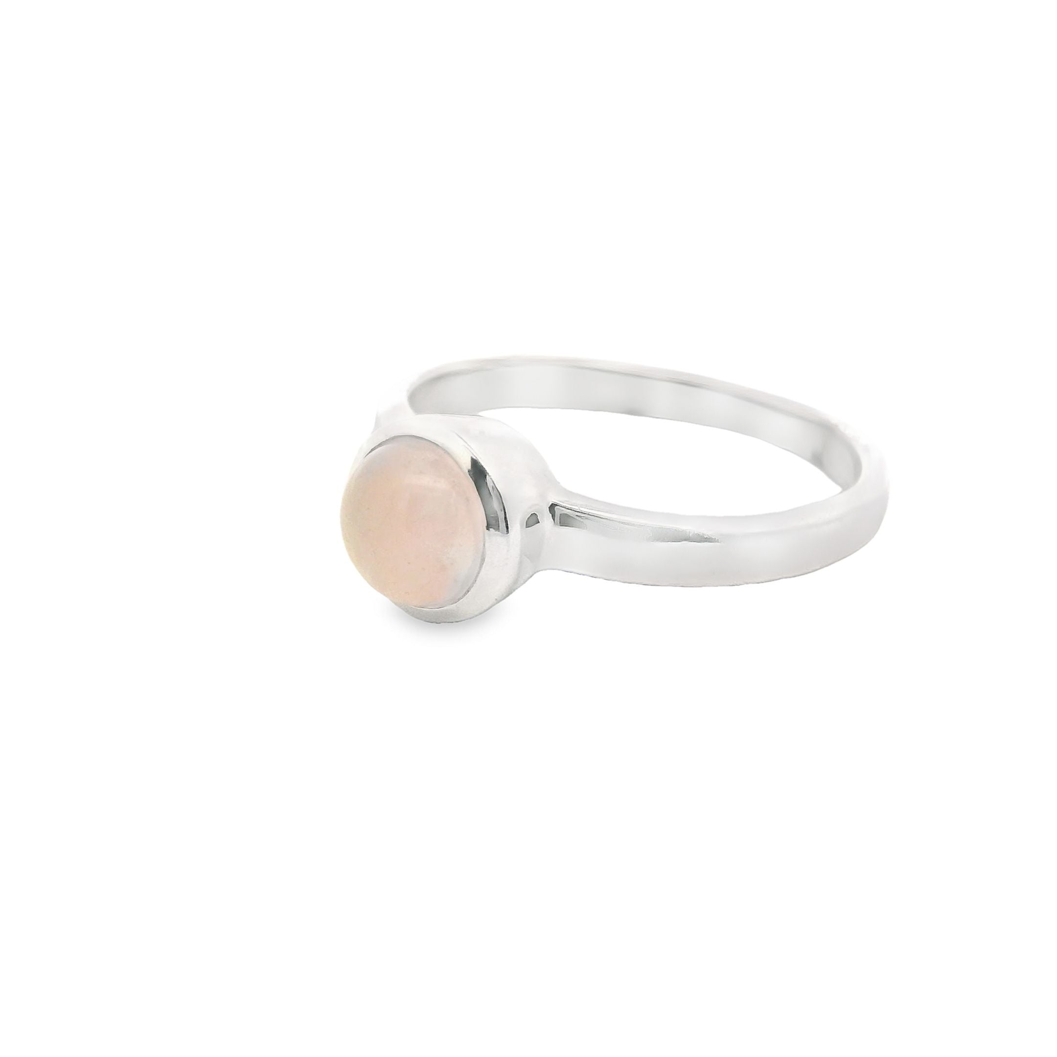 Rosenquarz Silber Ring