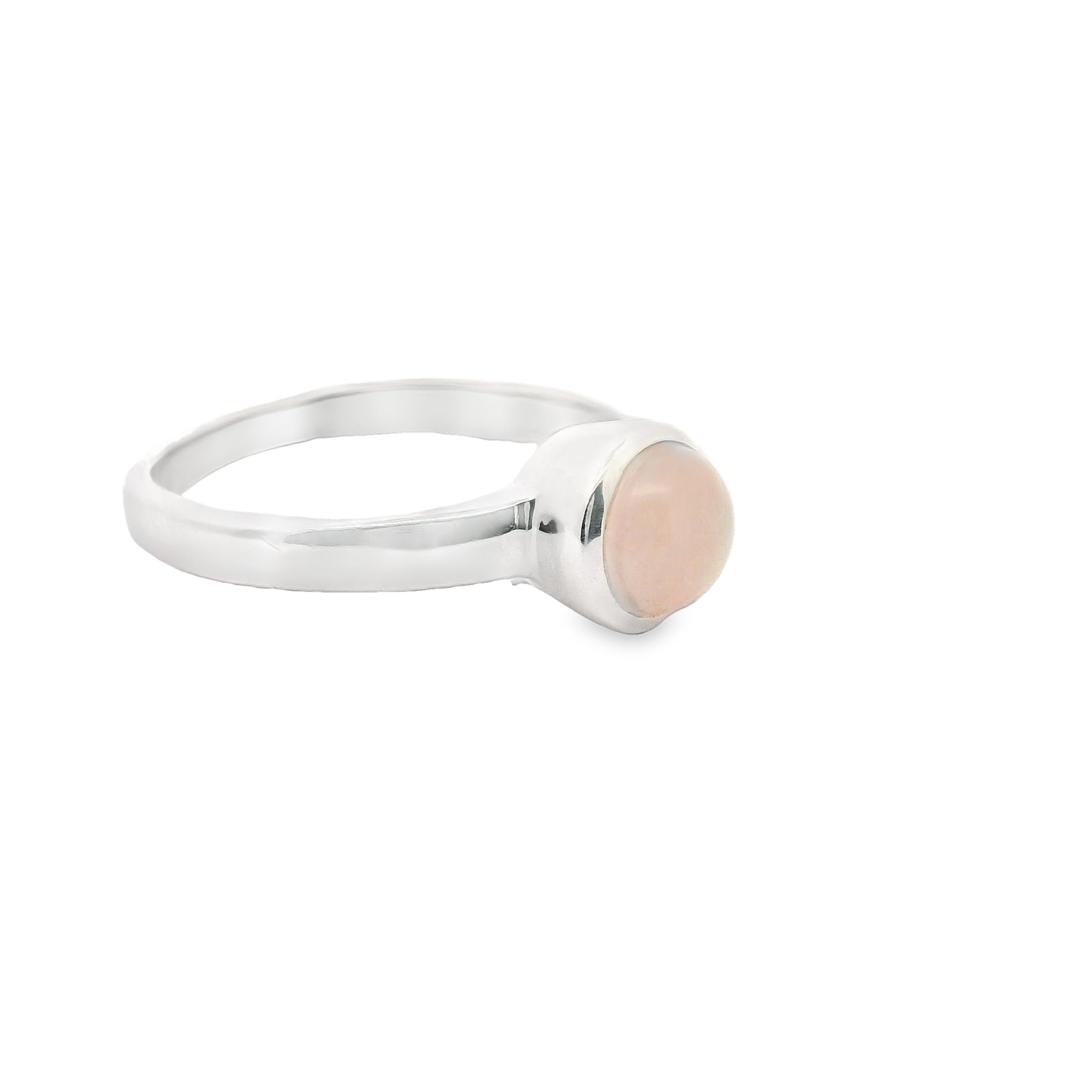 Rosenquarz Silber Ring