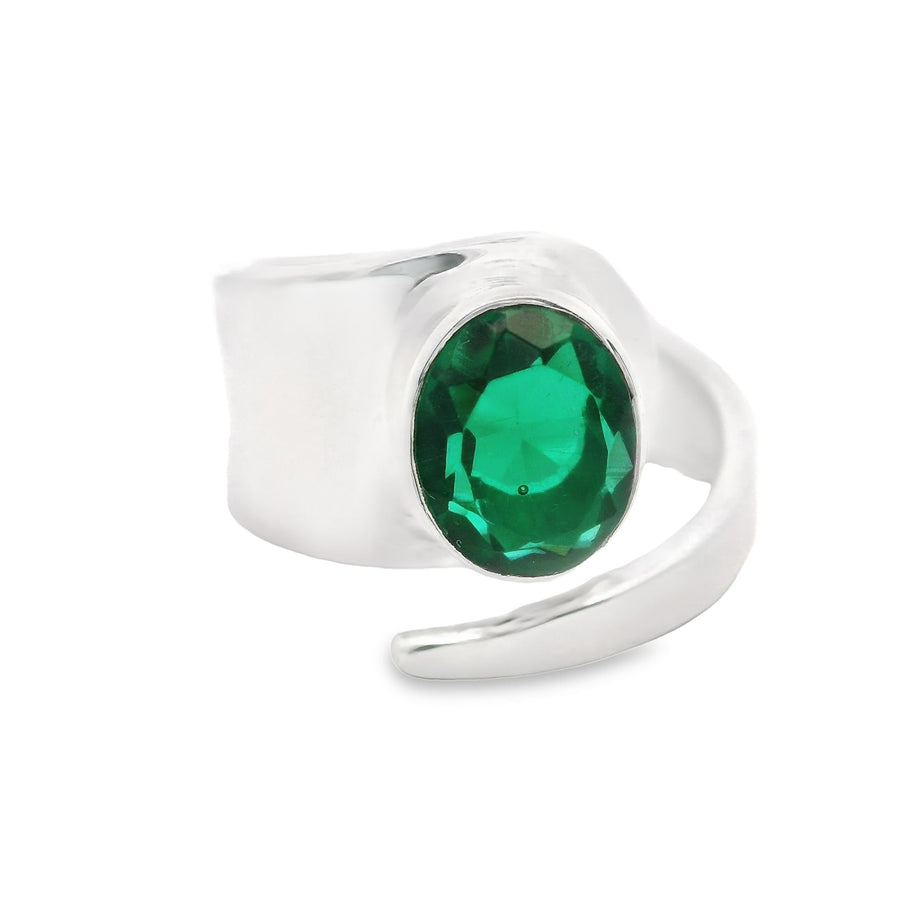 Smaragdquarz Silber Ring