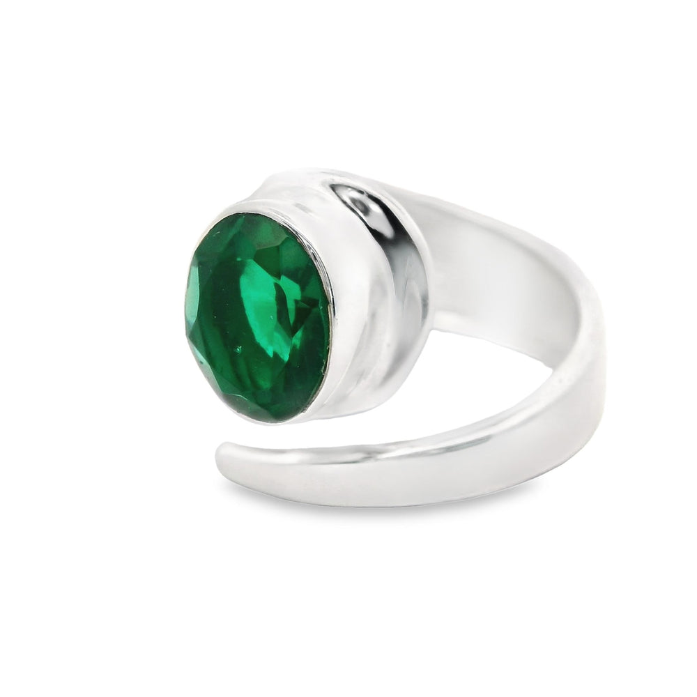 Smaragdquarz Silber Ring