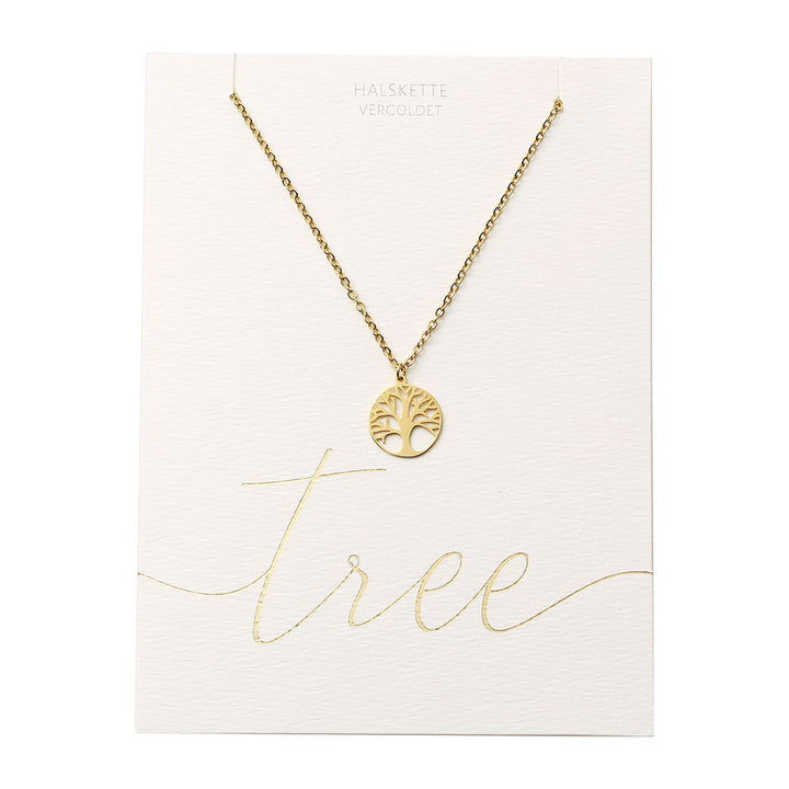 Halskette - vergoldet - Baum des Lebens
