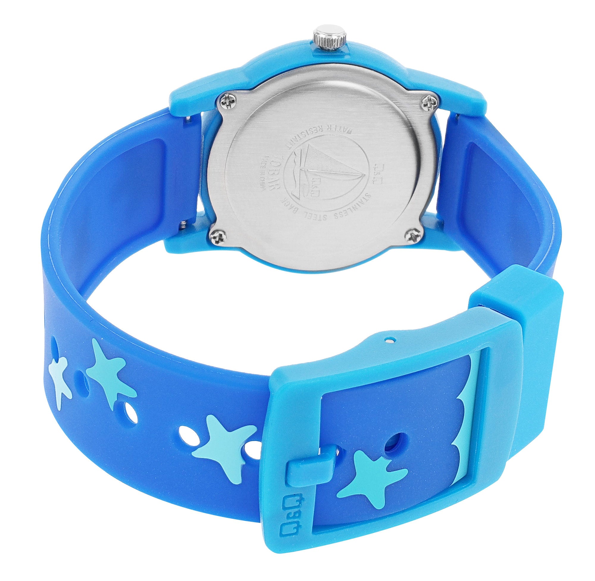 Q&Q Orologio Uomo In Silicone Blu - 10 Bar, Vetro Minerale, Superluminova - Analogico Al Quarzo