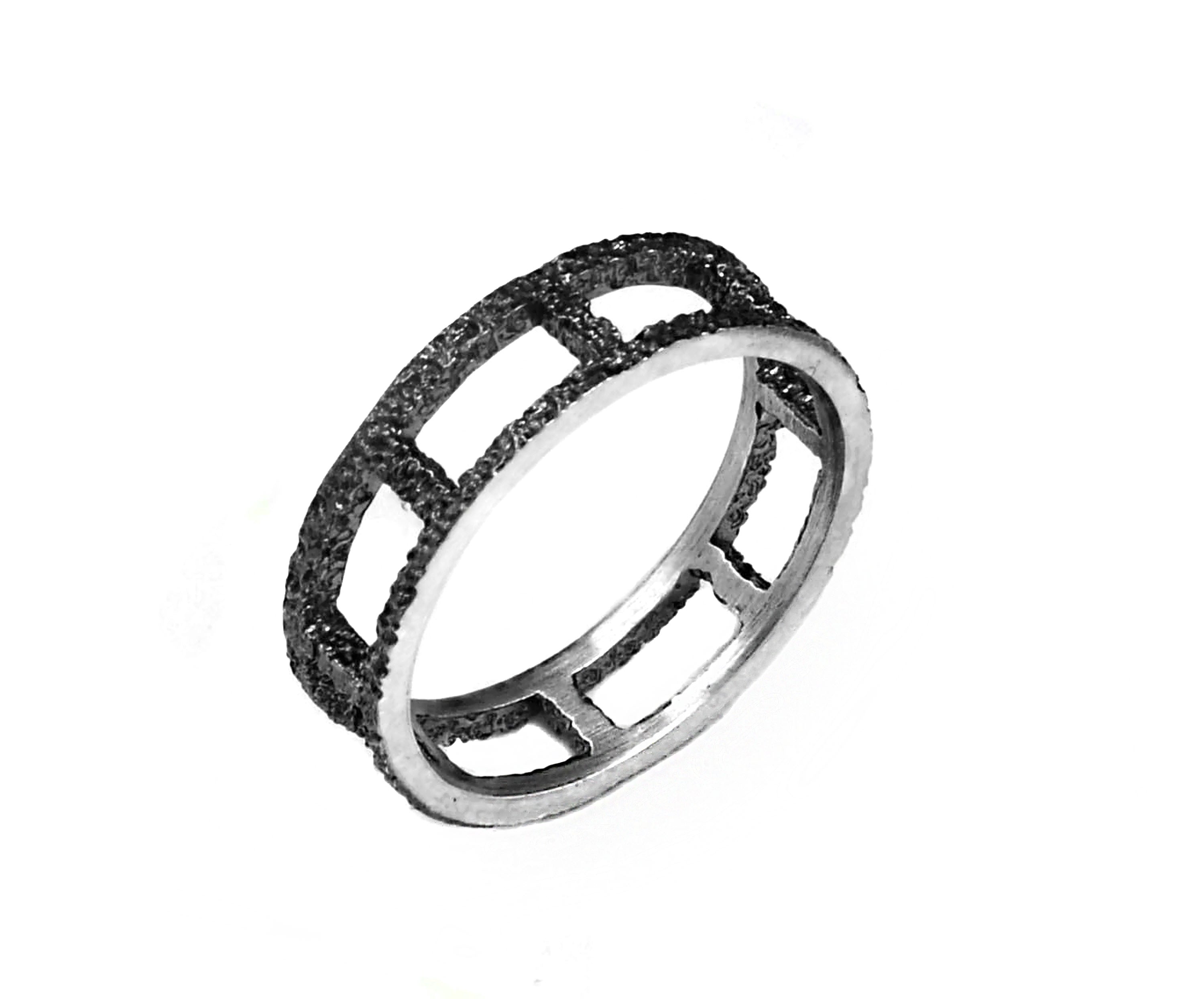 Silber geschwärzter Ring, Gr. 54