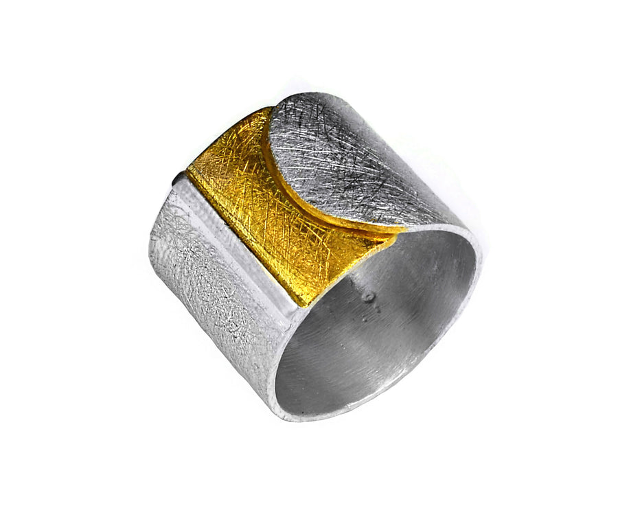 Silber vergoldeter Ring, Gr. 60
