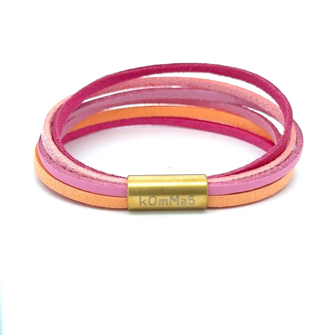 Rosa kOmMa5 einfach gewickeltes Armband