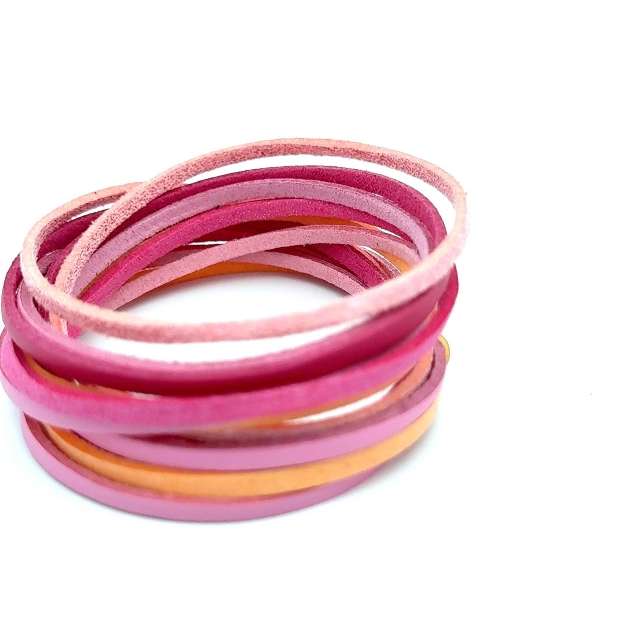 Rosa kOmMa5 doppelt gewickeltes Armband