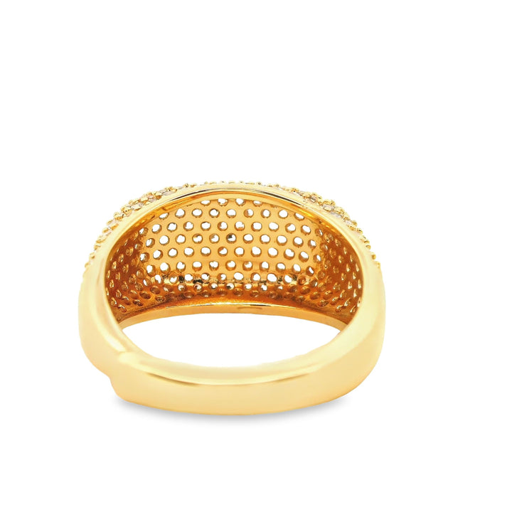 Ring vergoldet mit Zirkonia Steinen, Grösse verstellbar