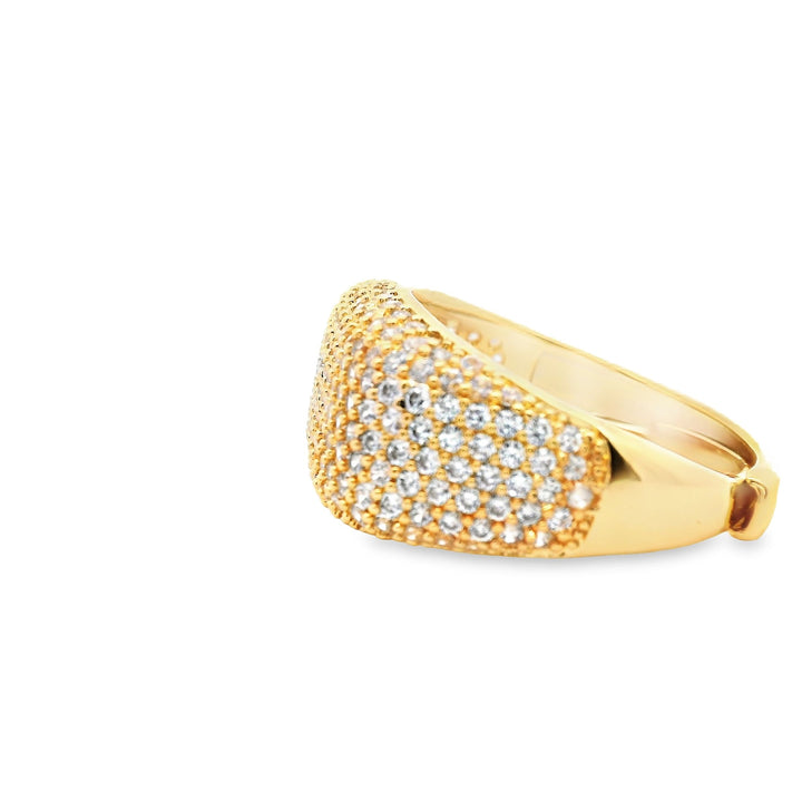 Ring vergoldet mit Zirkonia Steinen, Grösse verstellbar