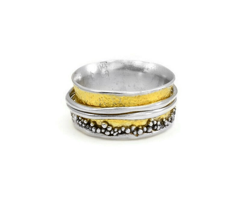 Ring Silber vergoldet und geschwärzt