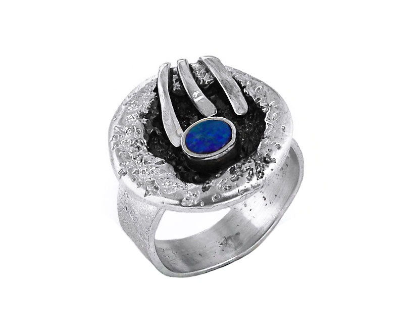 Silber Ring mit Opal, Gr. 58