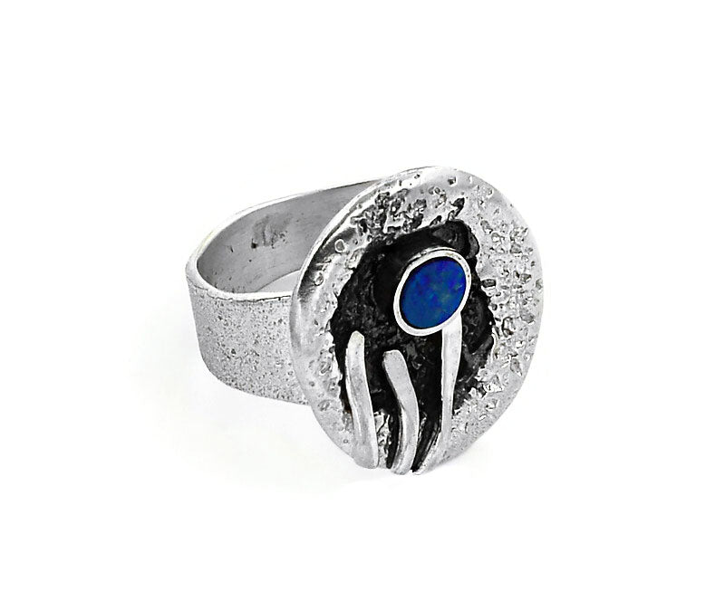 Silber Ring mit Opal, Gr. 58