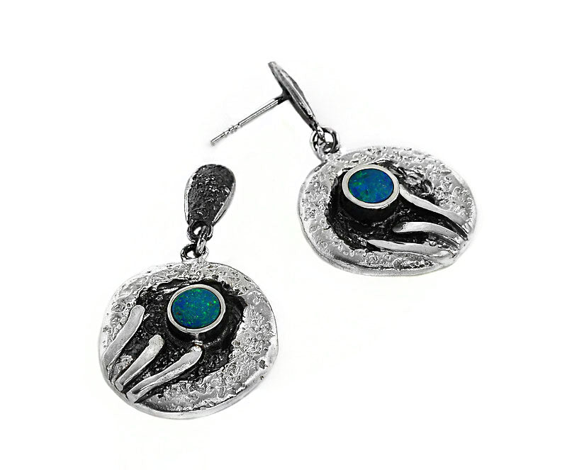 Silber Ohrhänger mit Opal