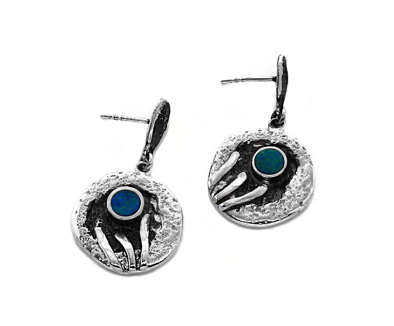 Silber Ohrhänger mit Opal