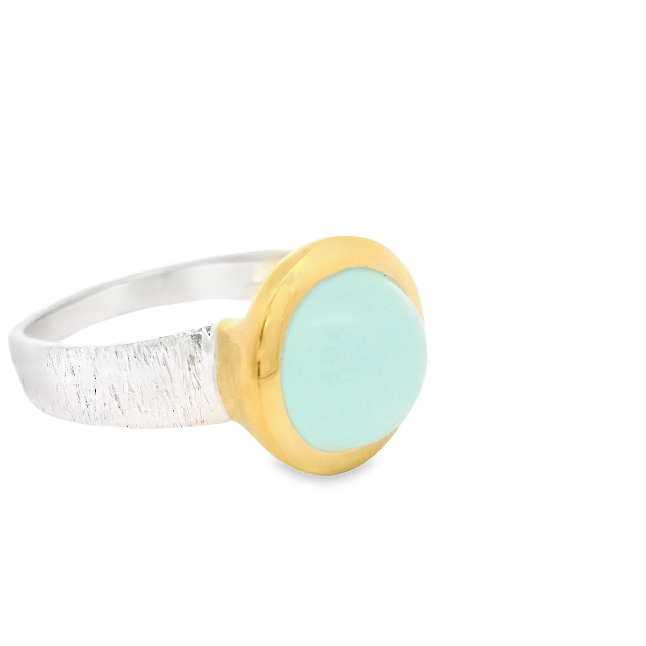 Aquachalcedon Silber Ring, Gr. 59