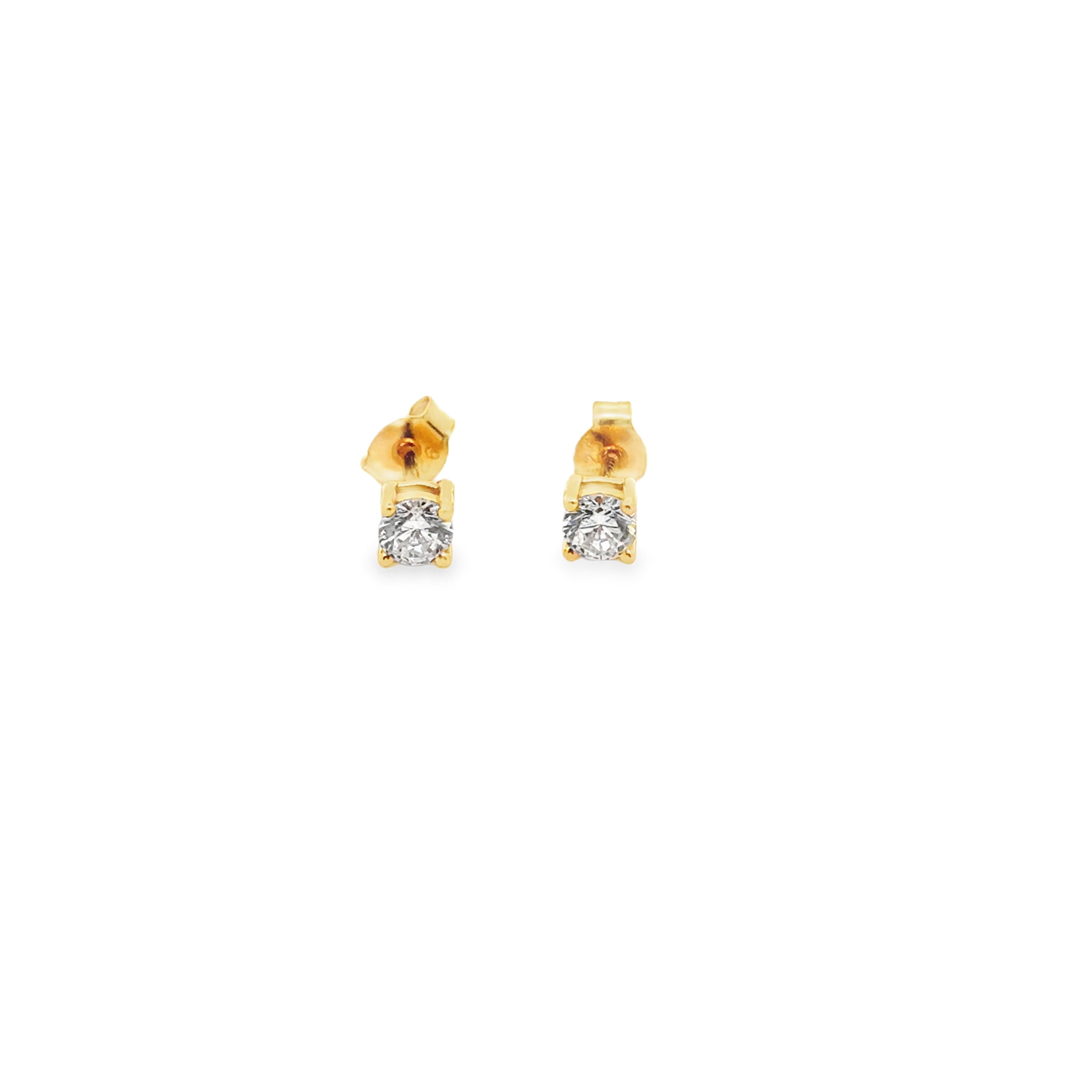 vergoldete Ohrstecker aus Silber "griffe", Kristall 4 mm
