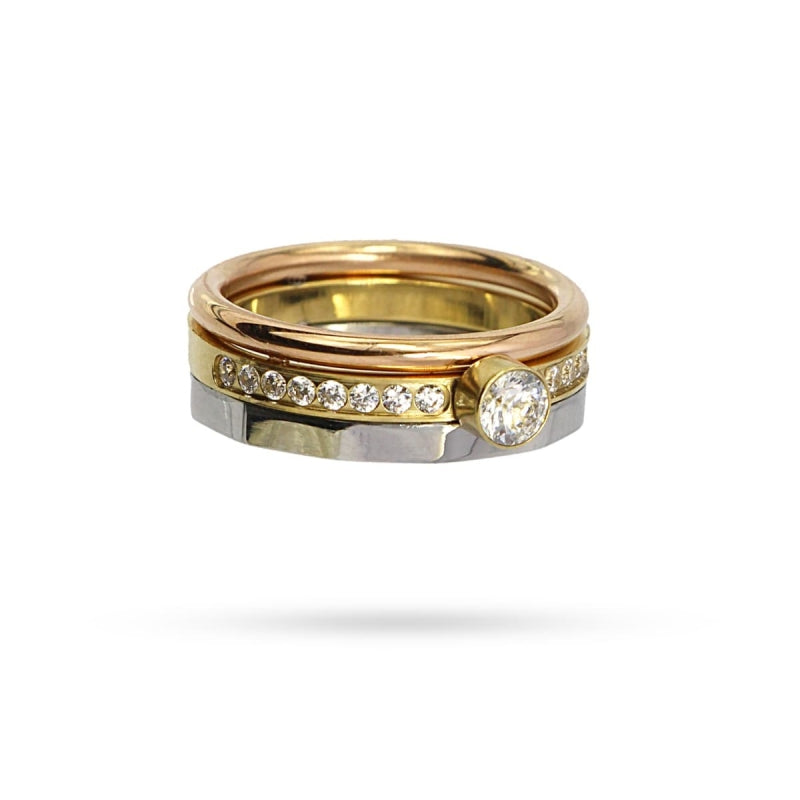 RING WITH FOUR PLATING AND THREE LAYERS Size 16