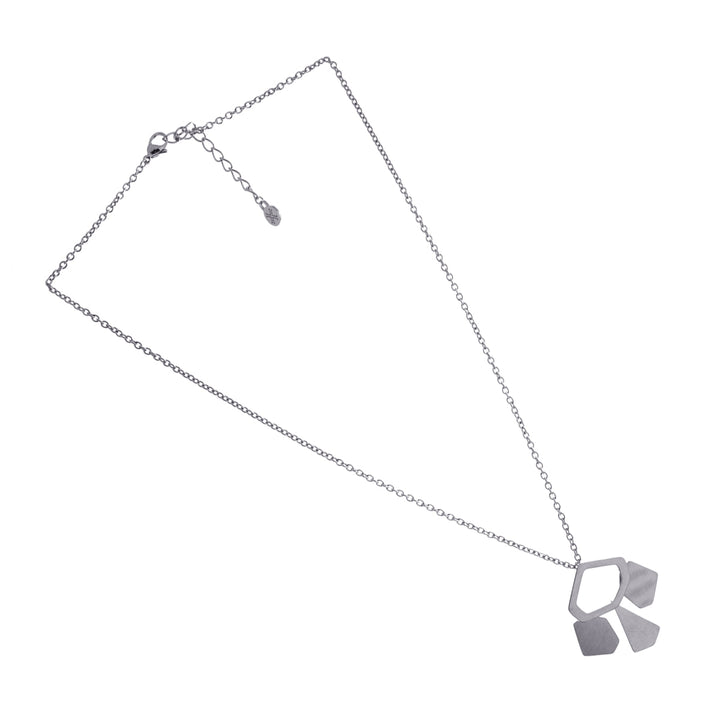 NECKLACE MADE WITH IRREGULAR WEDGE-SHAPE PIECES BRUSHED EFFECT