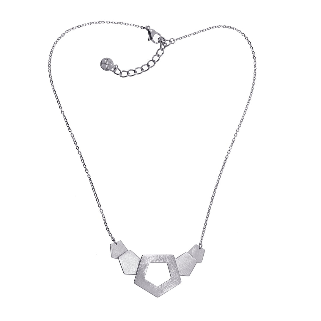 NECKLACE MADE WITH WEDGE-SHAPE PIECES BRUSHED EFFECT