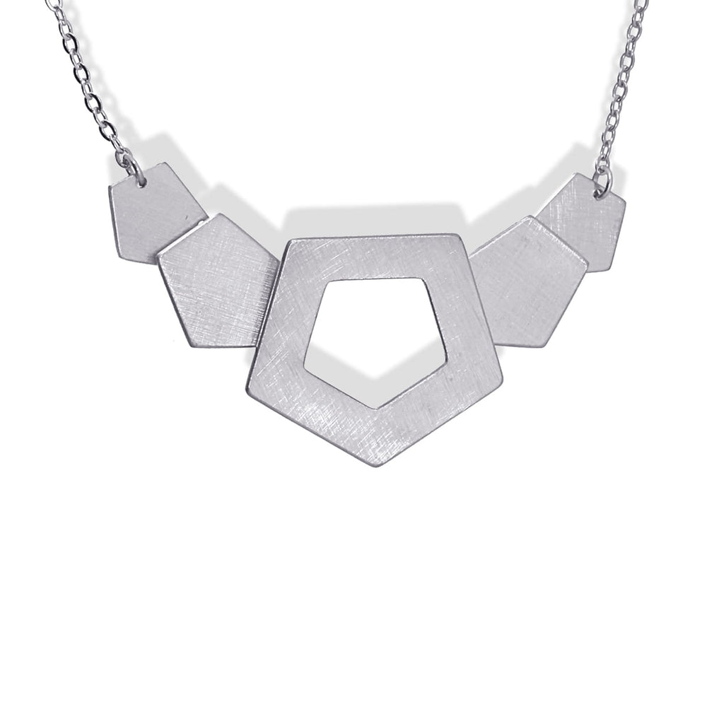 NECKLACE MADE WITH WEDGE-SHAPE PIECES BRUSHED EFFECT