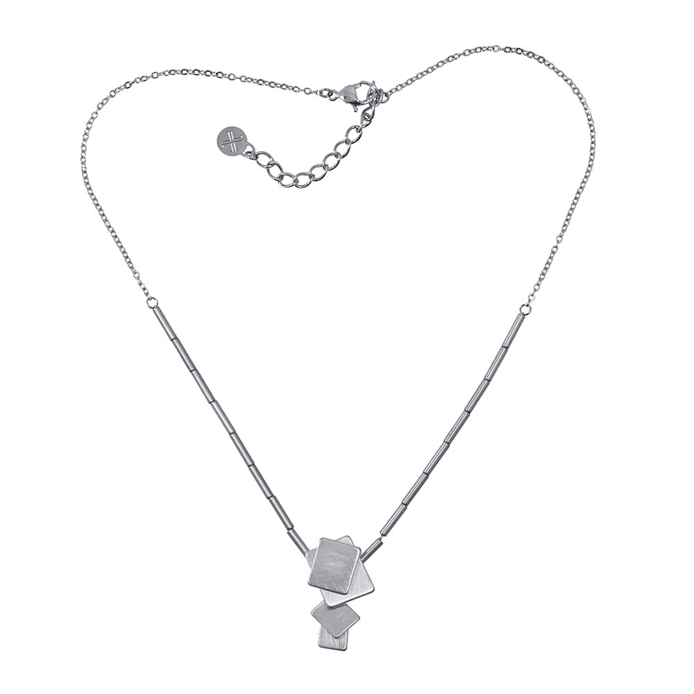 NECKLACE MADE WITH IRREGULAR WEDGE-SHAPE PIECES BRUSHED EFFECT