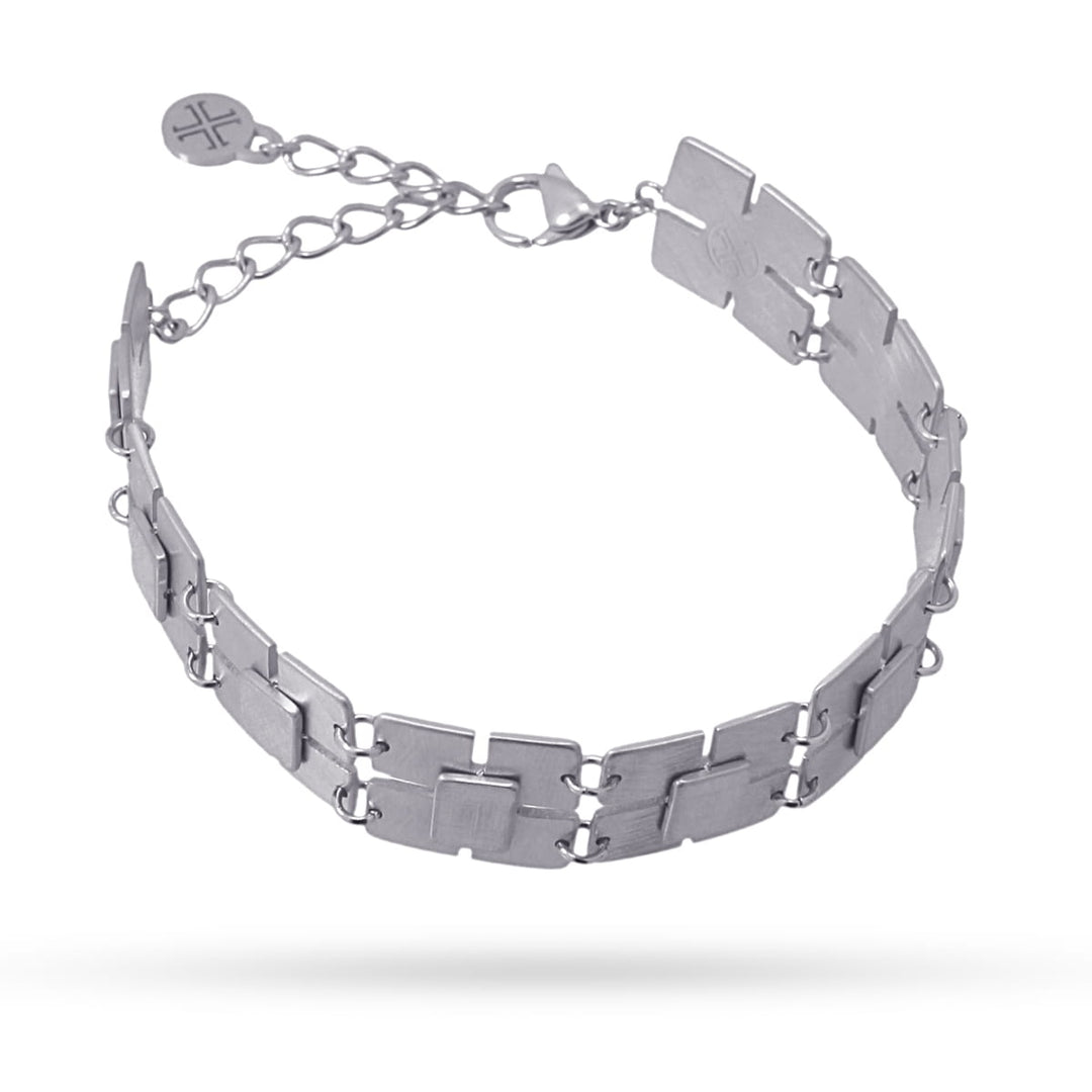 BRACELET MADE WITH IRREGULAR WEDGE-SHAPE PIECES BRUSHED EFFECT