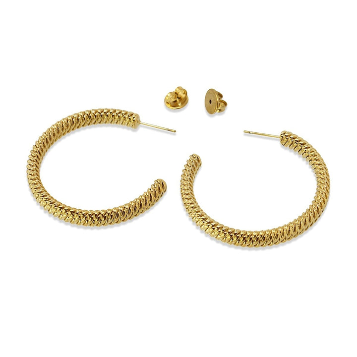 EARRING AROS 40MM ROPE EFFECT