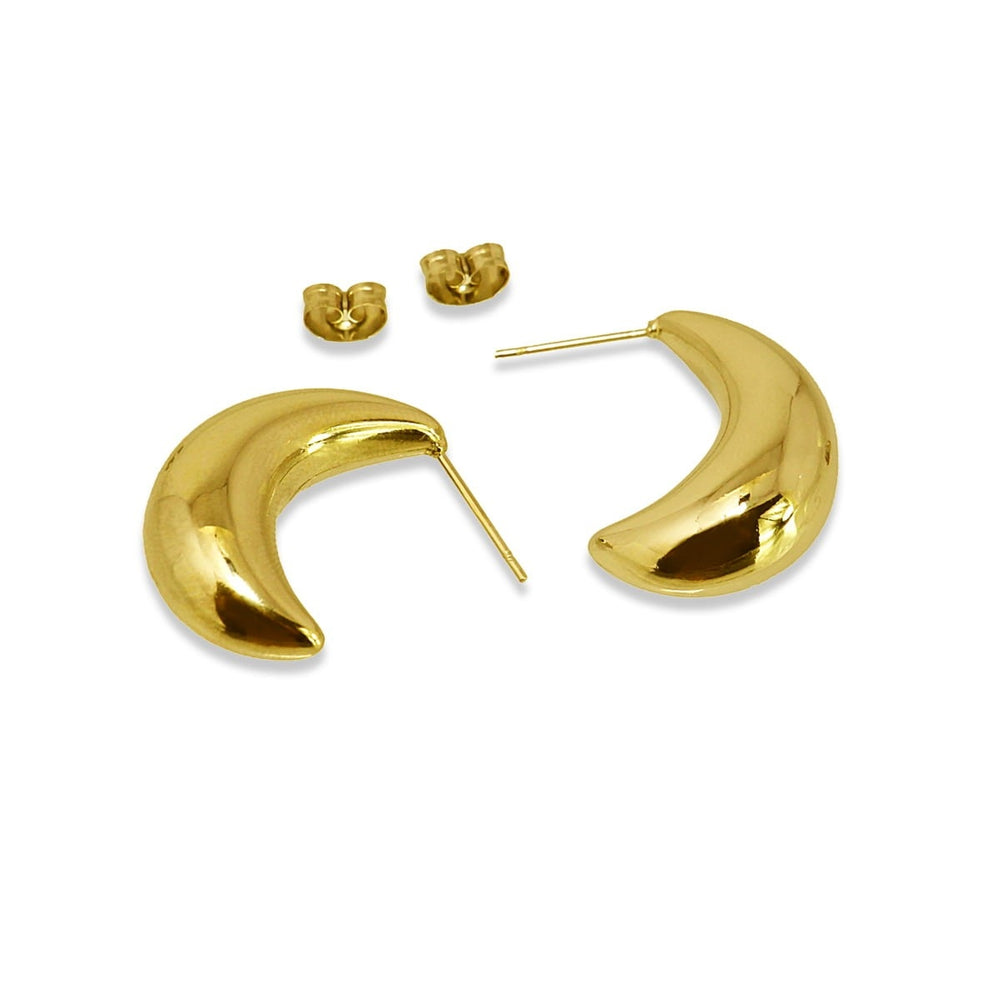 EARRING HOLLOW 21*20MM BEAN SHAPE