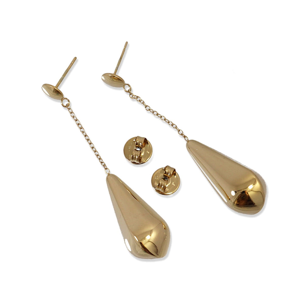 LONG DROPP WITH CHAIN STUD EARRING