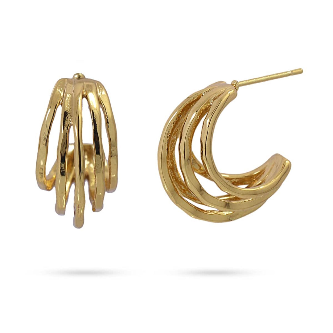 LITLE THREE LINES HOOP EARRING