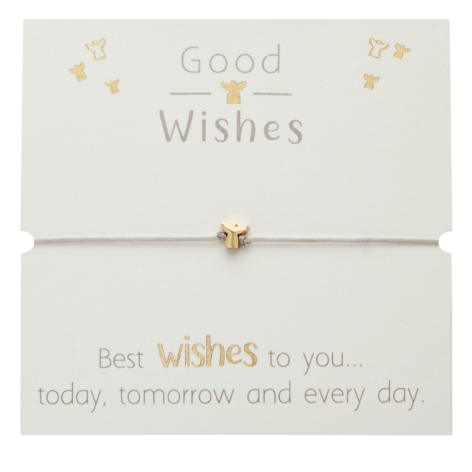 Armband - "Good Wishes" - vergoldet - Engel