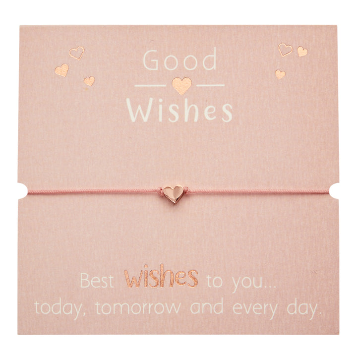 Armband - "Good Wishes" - rosévergoldet - Herz