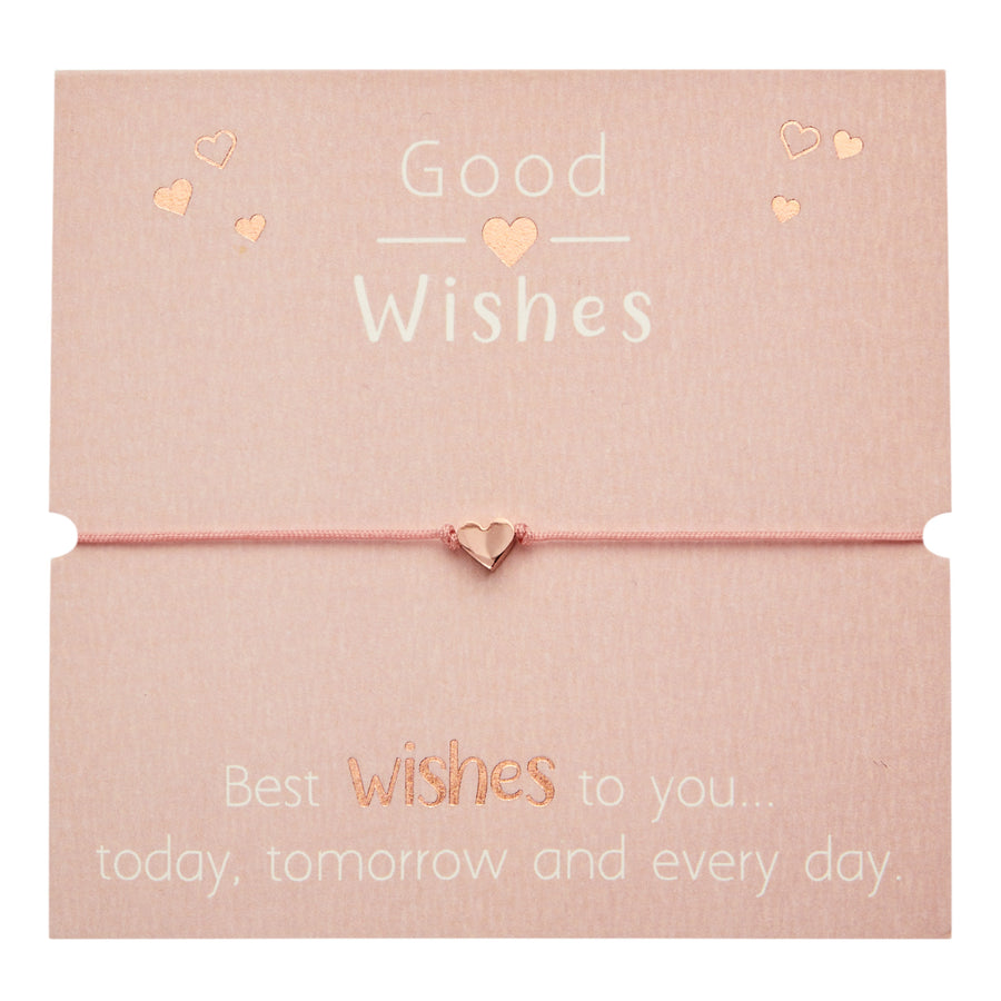 Armband - "Good Wishes" - rosévergoldet - Herz