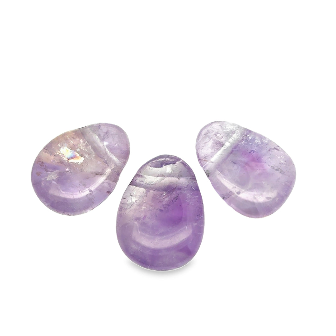 Amethyst Trommelstein, seitlich gebohrt