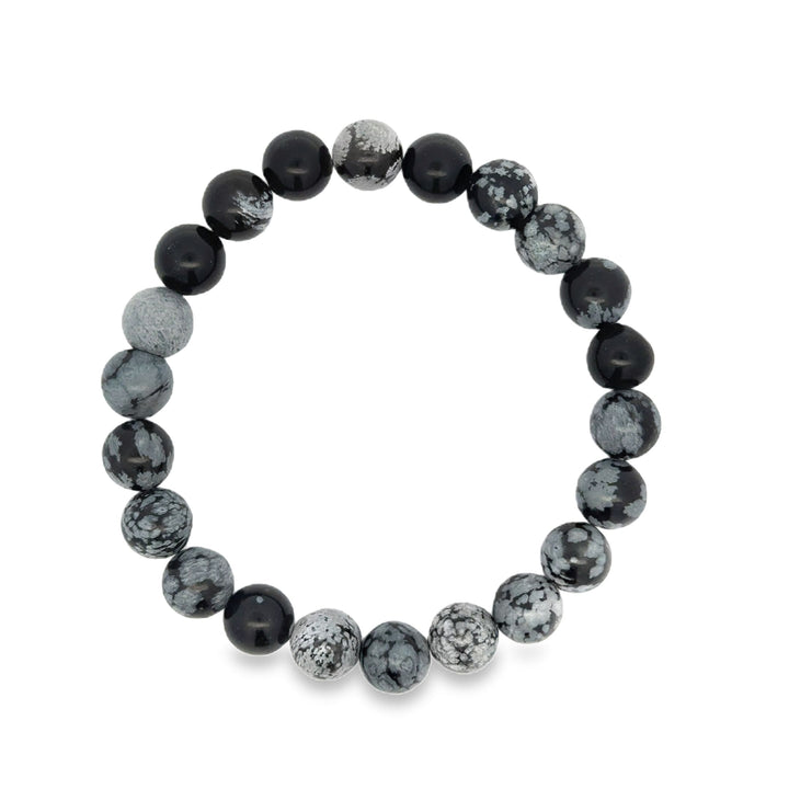 Schneeflockenobsidian Kugelarmband 8 mm