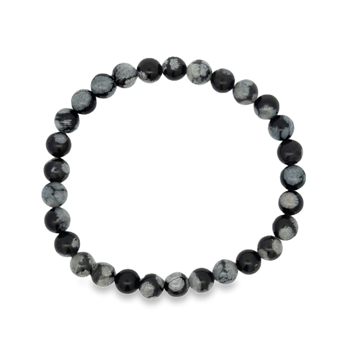 Schneeflockenobsidian Kugelarmband 6 mm