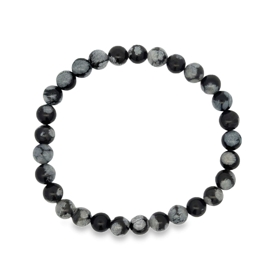 Schneeflockenobsidian Kugelarmband 6 mm