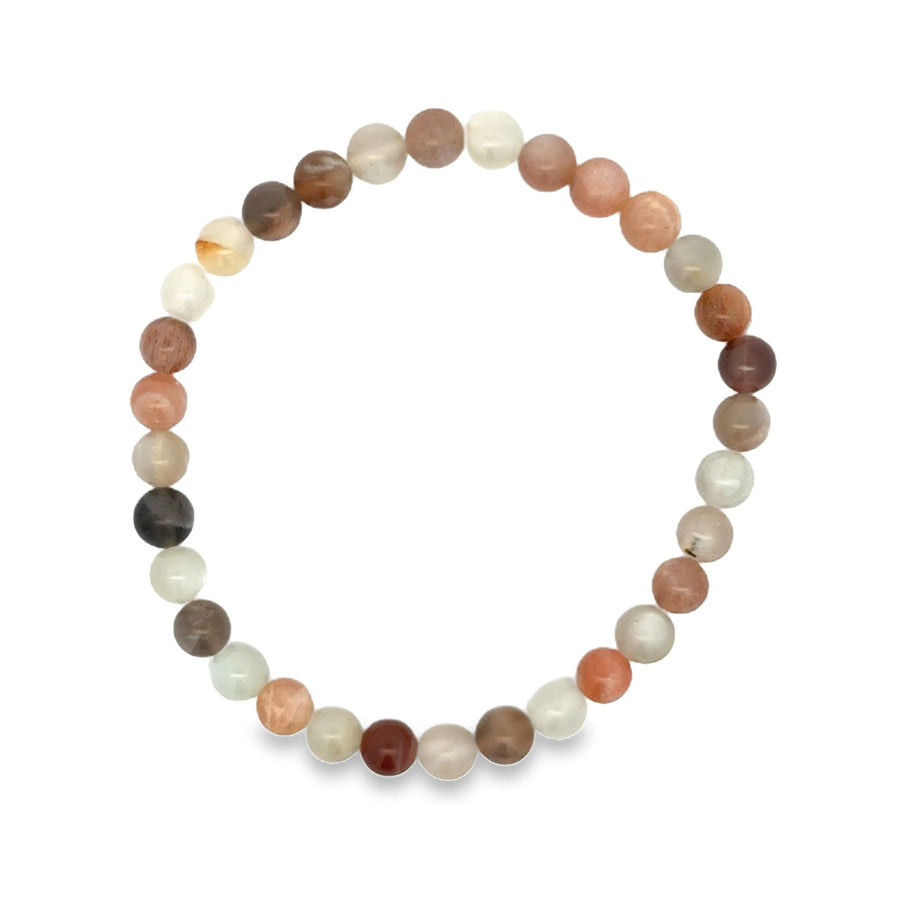 Mondstein mix Kugelarmband 6 mm