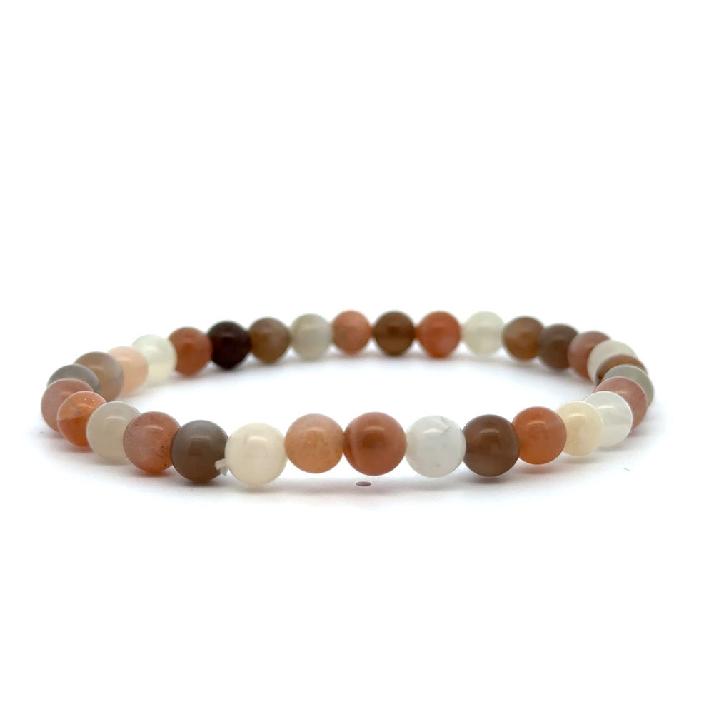 Mondstein mix Kugelarmband 6 mm