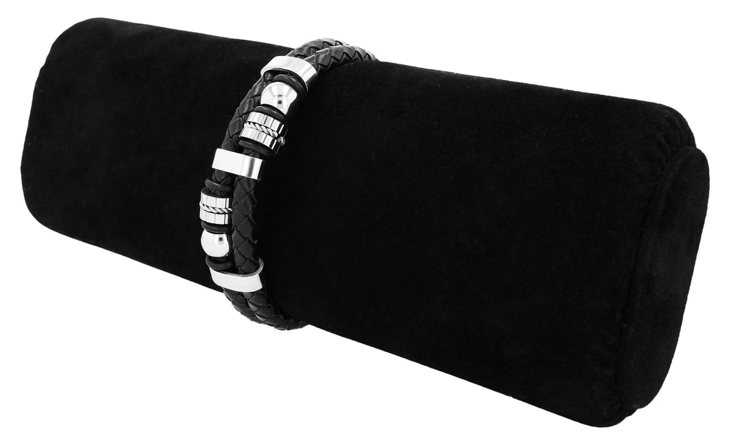 Akzent Echtleder Armband "Remo" mit Edelstahlelementen