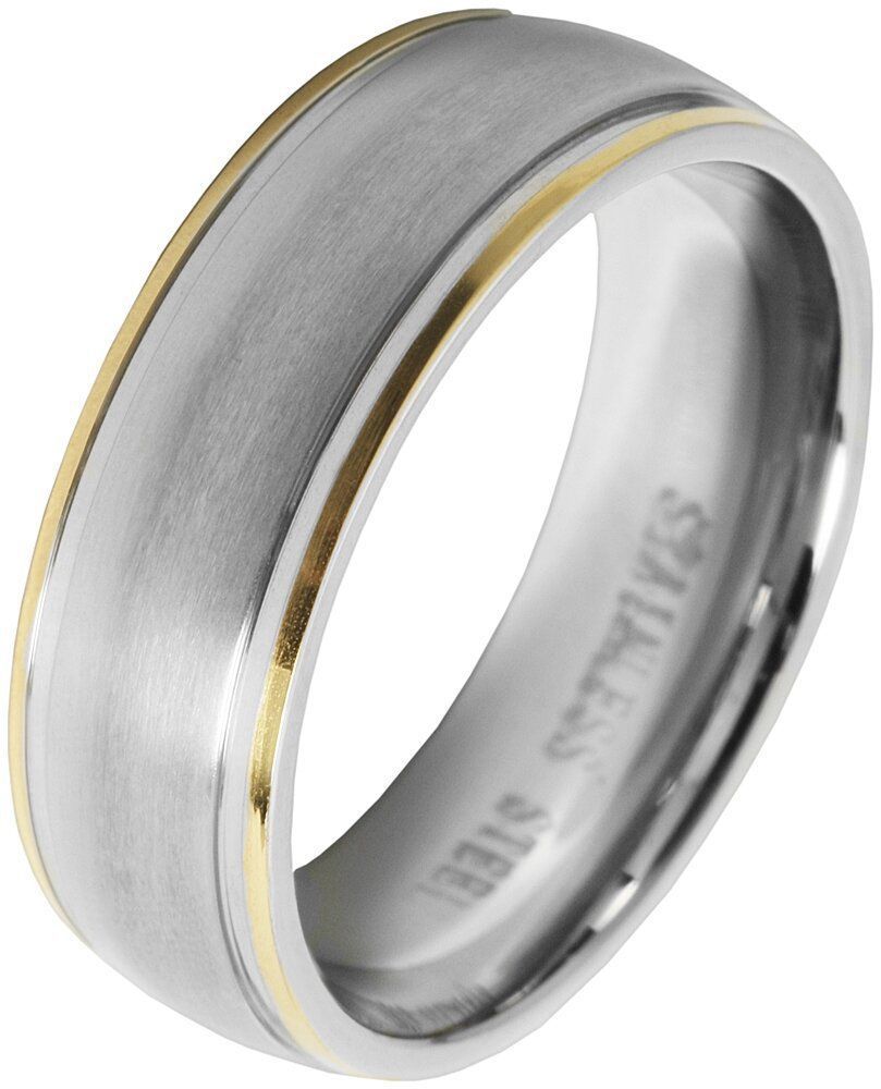 Akzent Herren-Partnerring aus Edelstahl, bicolor