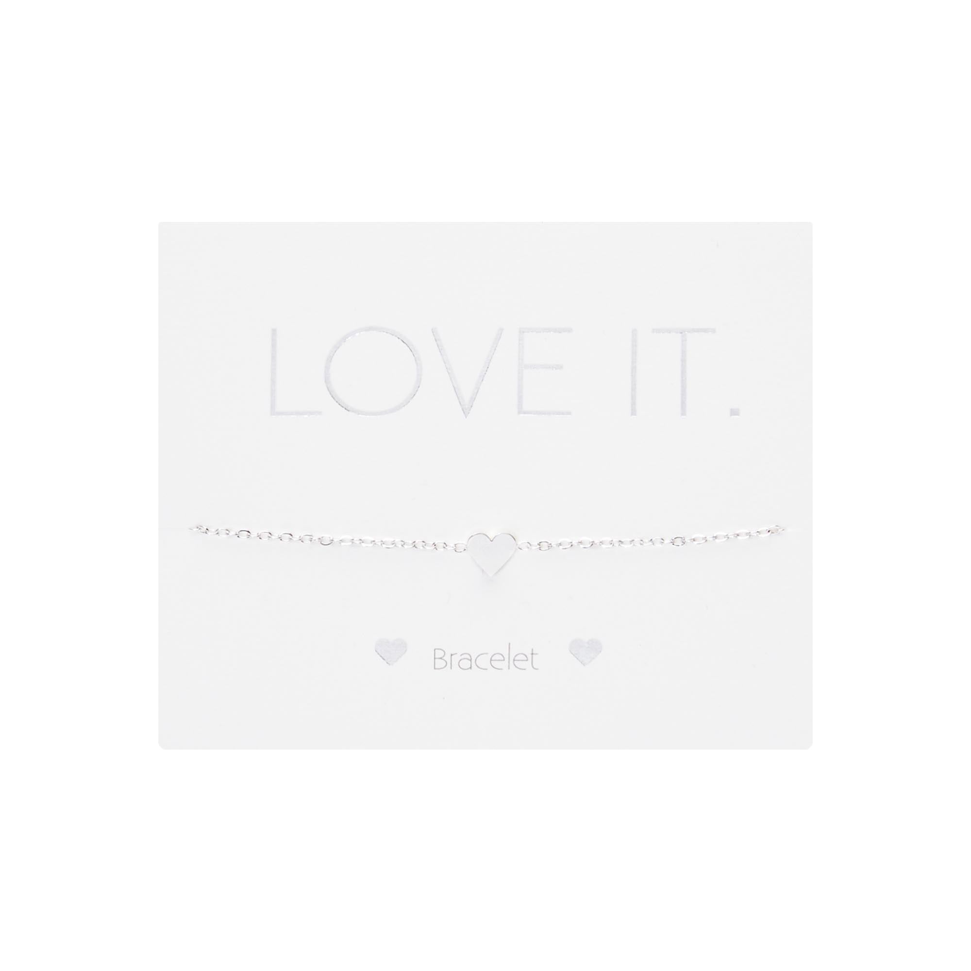 Armband Love it. - versilbert - Herz