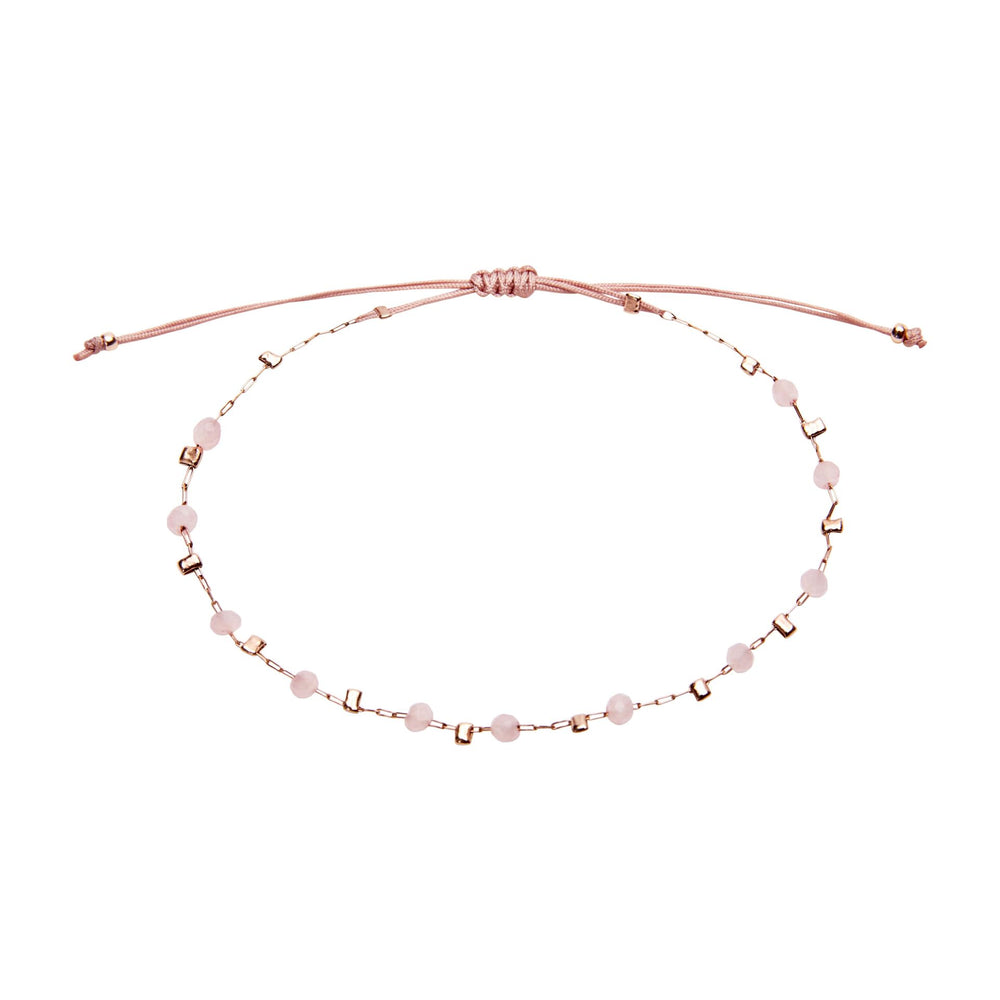 Armband "Delicate Glow" - Edelstahl rosévergoldet - Rosa