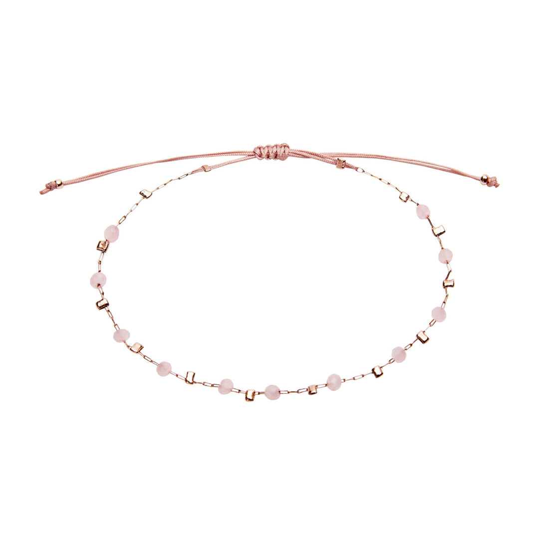 Armband "Delicate Glow" - Edelstahl rosévergoldet - Rosa