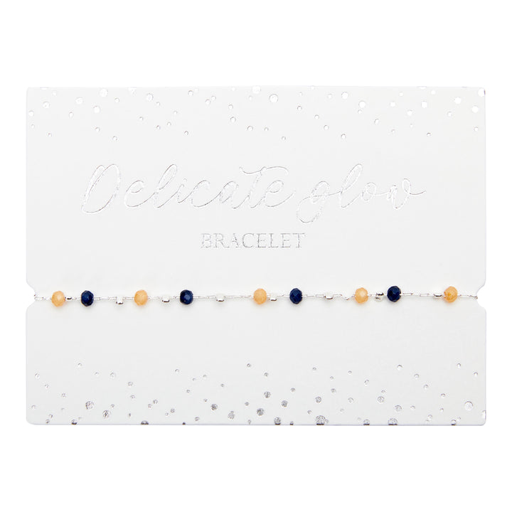 Armband "Delicate Glow" - Edelstahl versilbert - Orange-Blau