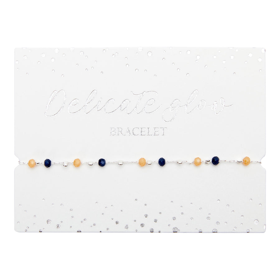 Armband "Delicate Glow" - Edelstahl versilbert - Orange-Blau