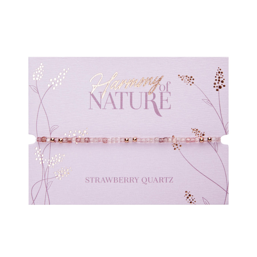 Armband - "Harmony of nature" - Erdbeerquarz - rosévergoldet