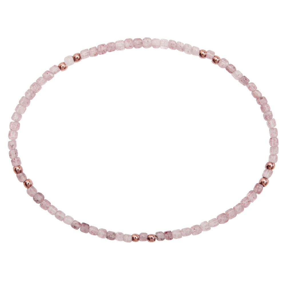 Armband - "Harmony of nature" - Erdbeerquarz - rosévergoldet