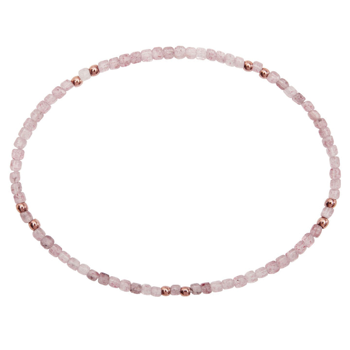 Armband - "Harmony of nature" - Erdbeerquarz - rosévergoldet