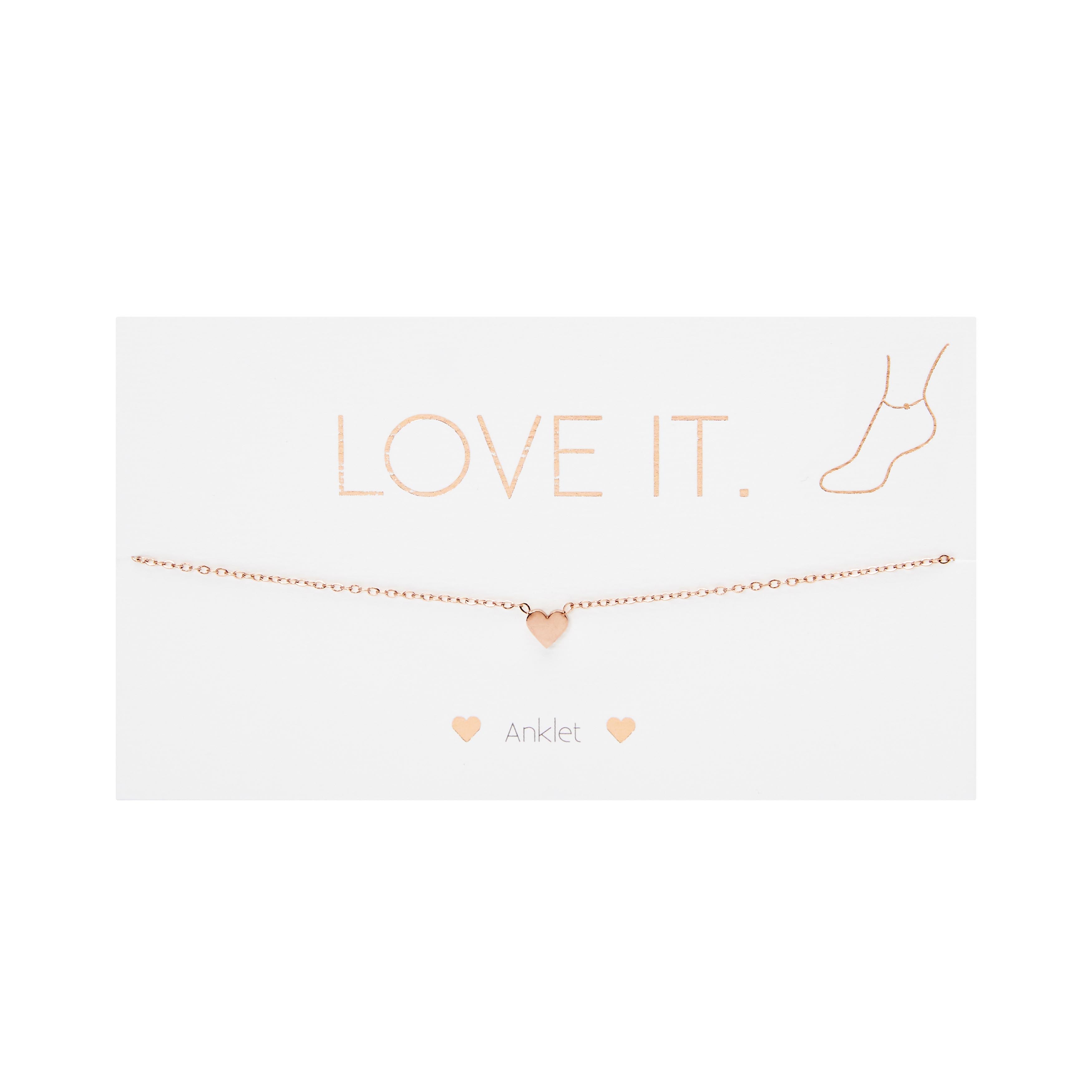 Fusskettchen Love it. - rosévergoldet - Herz