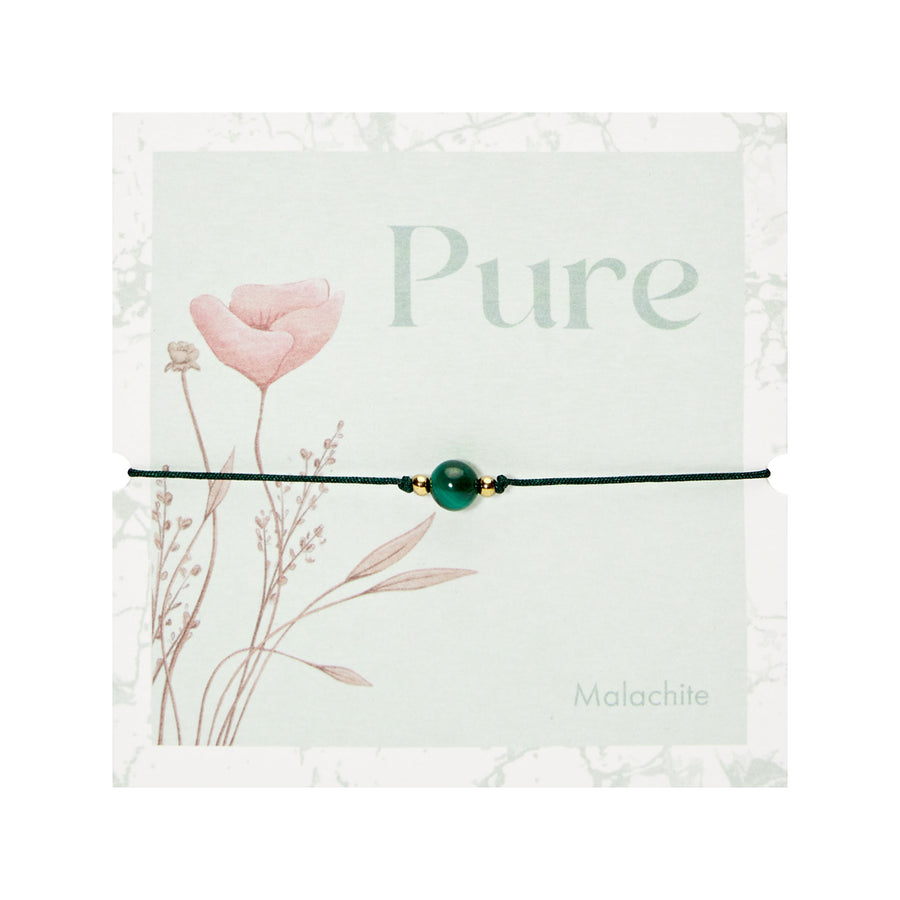 Armband - "Pure" - Malachit - vergoldet